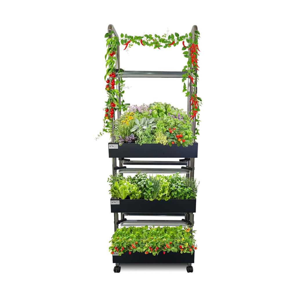 60 Pod Vertical Hydroponic System, Indoor Smart Garden | Full spectrum LED lights, auto water pump, 60 pod vertical