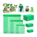 180 Pcs Fruit Protection Bags for Fruit Trees, Green Fruit Netting Cover Bags 3 Size Garden Netting Bags with