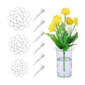 Flower Arrangement Holder, 3 Pcs Floral Grid Stainless Steel Flower Frog Wire Arranger Twist Flowers Arrangements Supplies Floral Cage for Vase Bouquet Plant Fixation DIY Home Decor (Silver)