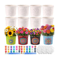 Zubebe 12 Pcs Paint Your Own Ceramic Pots Bulk Unfinished Succulent Pots Craft Kit with Drainage Hole Mini Paintable