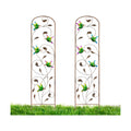 2 Pack Metal Garden Trellis for Climbing Plants | 60 Inch High, Decorative with Hummingbirds, Easy Assembly Arched