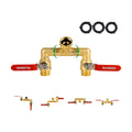 Hose Splitter 2 Way Heavy Duty Brass Garden Hose Splitter with 360° Rotatable, 304 Stainless Steel Long Handle Outdoor