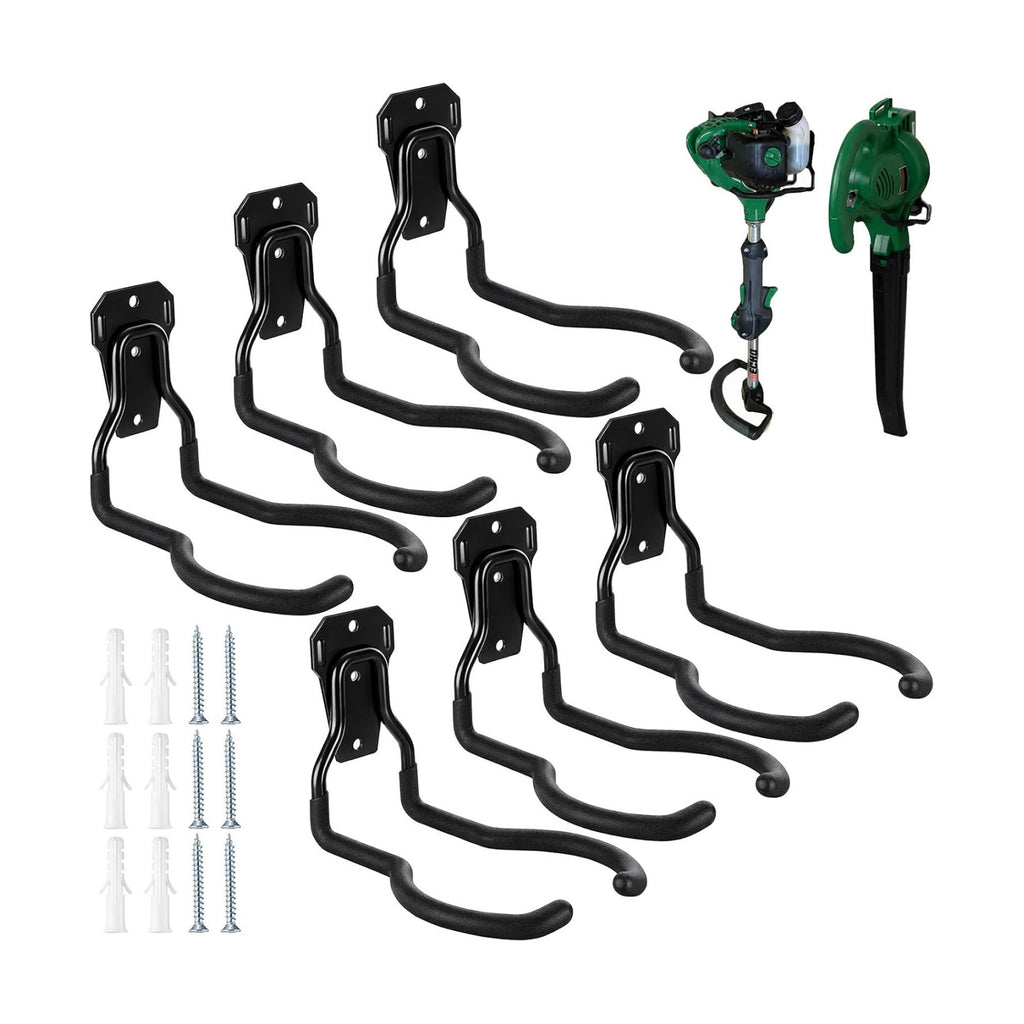 6 Pack Garden Power Tool Hooks String Trimmer Garage Wall Mount Holder Rack Heavy Duty Utility Hangers for String