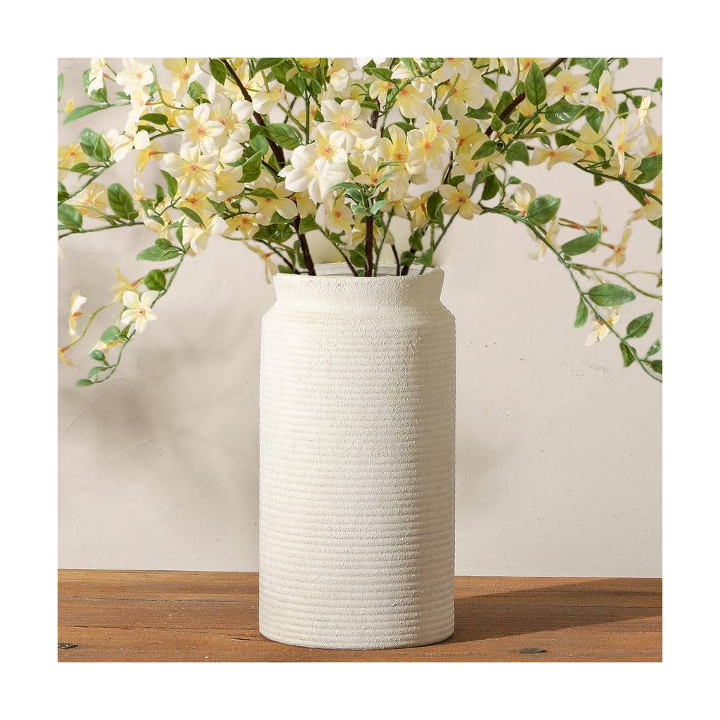 Dobbyby Ceramic Flower Vase 12 inch Farmhouse Rustic Vase for Home Decor Handcrafted Pottery Tall Terracotta Vases for Dining Table Decor Fireplace Living Room Bathroom Wedding Centerpiece