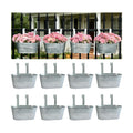 8 Pack 10" Galvanized Hanging Railing Planters with Hooks and Drainage | Rustproof, Detachable hooks, Drainage hole