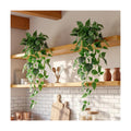Fake Hanging Plants with Pots - Realistic Artificial Plant for Indoor Outdoor, 33In Silk Fake Potted Plants, 2PC Faux