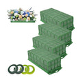 4PCS Floral Foam Cage, Flower Cage Holder, Dry and Wet Rectangle Flower Arrangement, Hangable Green Blocks Floral Foam Cages for Artificial Flesh Flower Wedding Holiday, Home, Garden Party Decorations