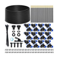 80FT Drip Irrigation Kit, 8mm Hose with 20 Brass 360° Adjustable Nozzles, Quick Connectors Automatic Garden Watering