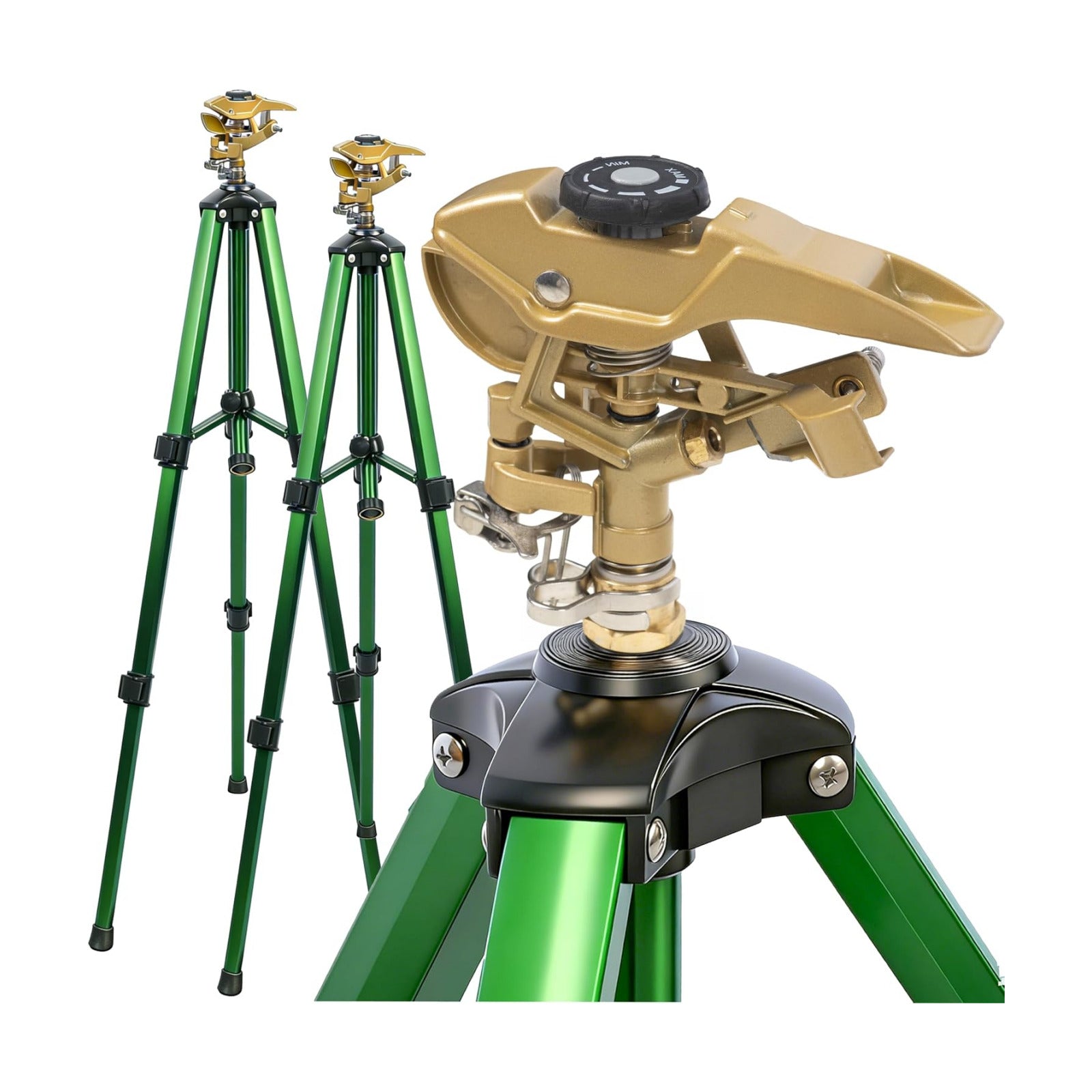 Hourleey 2 Pack Impact Sprinkler on Tripod, Rotating Water Sprinklers for Yard Lawn and Garden, Heavy Duty 360 Degree