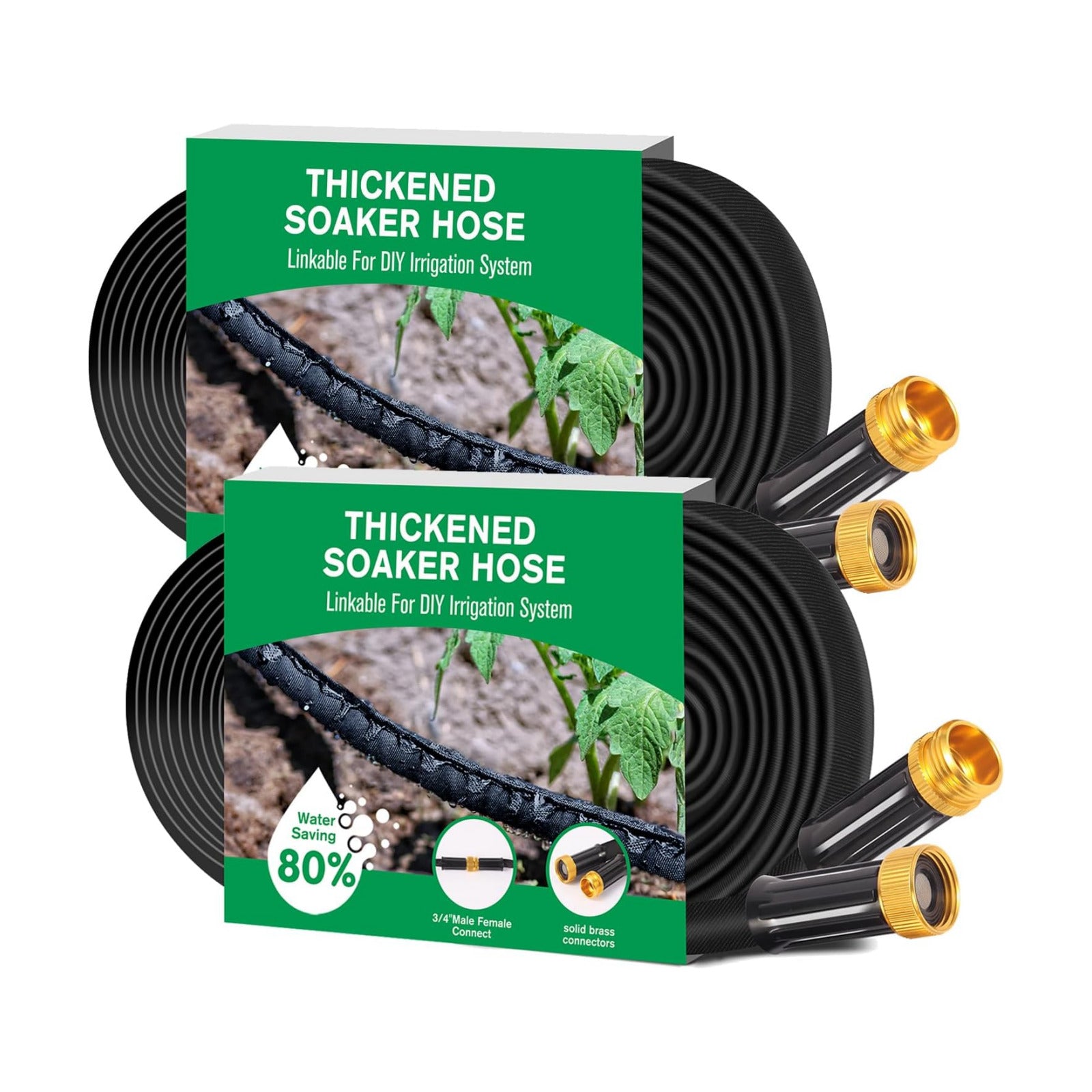 Thickened Flat Soaker Hose 100 ft, Flat Drip Irrigation Hose for Garden, 100/50/25 ft Lawn & Patio Watering System