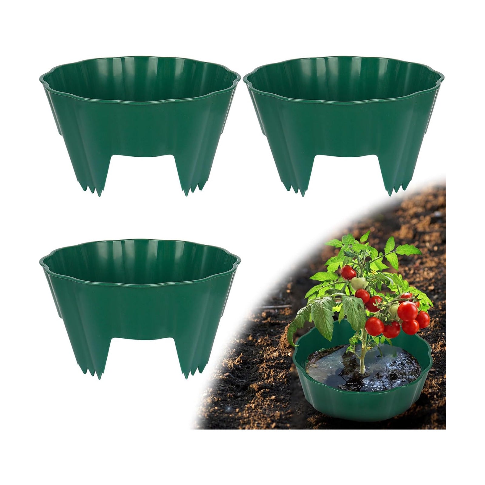 3 Pack of 12 Inch Planting Grow Rings, Planting Protective Round Garden Edging, Keeping Plants Separated, Weed Control