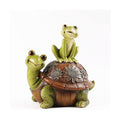 Resin Frog and Tortoise Garden Statue, Green Frog Tortoise Figure for Outdoor Decor Yard and Garden Decoration Resin