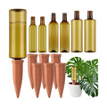 12 Pcs 17oz 25oz 34oz Plant Watering Devices 6 Terracotta Self Watering Spikes 6 Plastic Bottles Slow Release Vacation