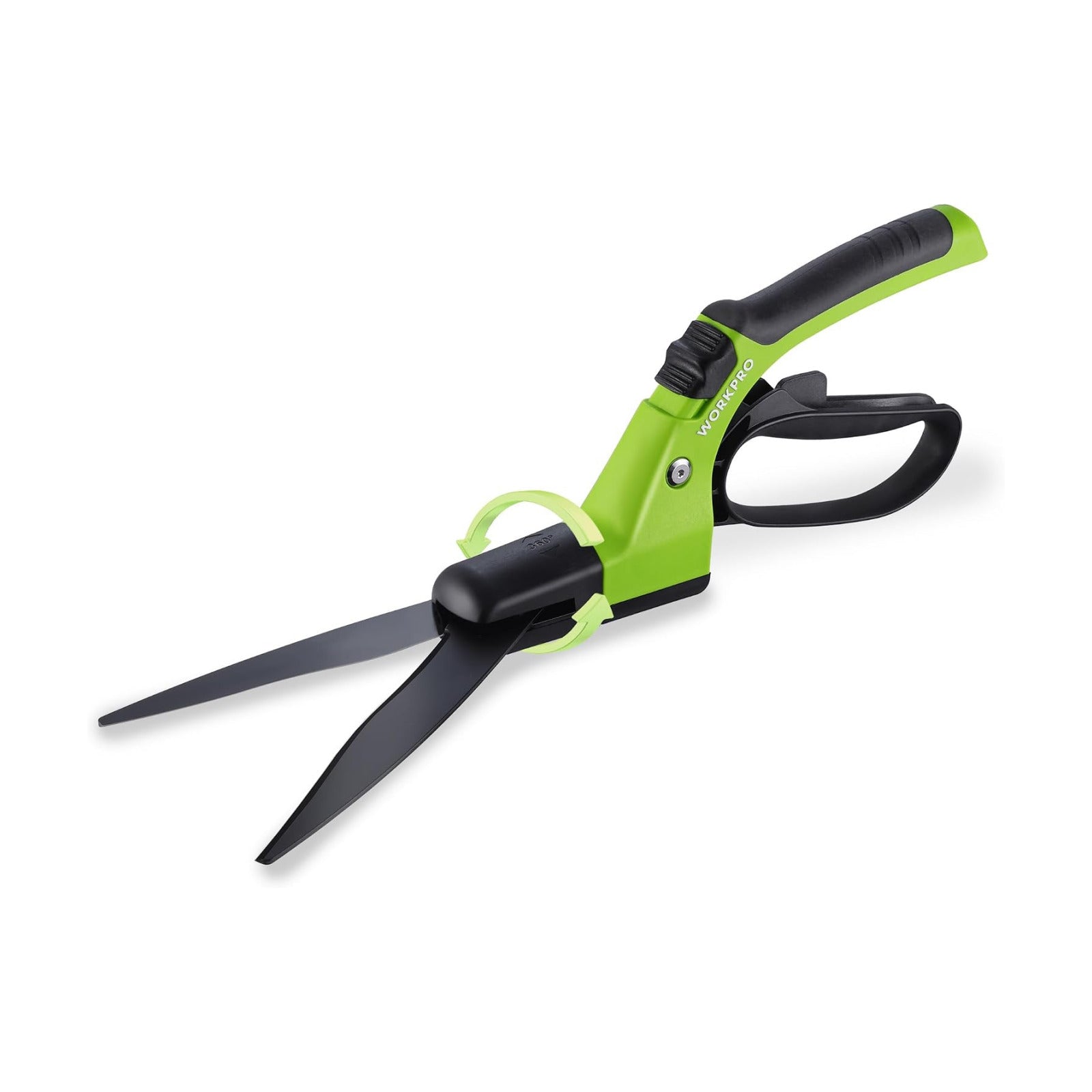 WORKPRO Grass Shears Handheld, Grass Clippers with 360 Degree Swivel Blades | 15-Inch Manual Grass Cutter, Ultra-Sharp
