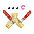 Brass Garden Hose Splitter 2 Way Heavy Duty with Metal Extended Handle | Outdoor Duel Water Hose Splitter, Dual Outdoor