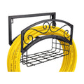 Garden Hose Holder Wall Mount, Metal Water Hose Holder with Basket | 150FT, Heavy Duty, Durable, Weather-Proof Hose