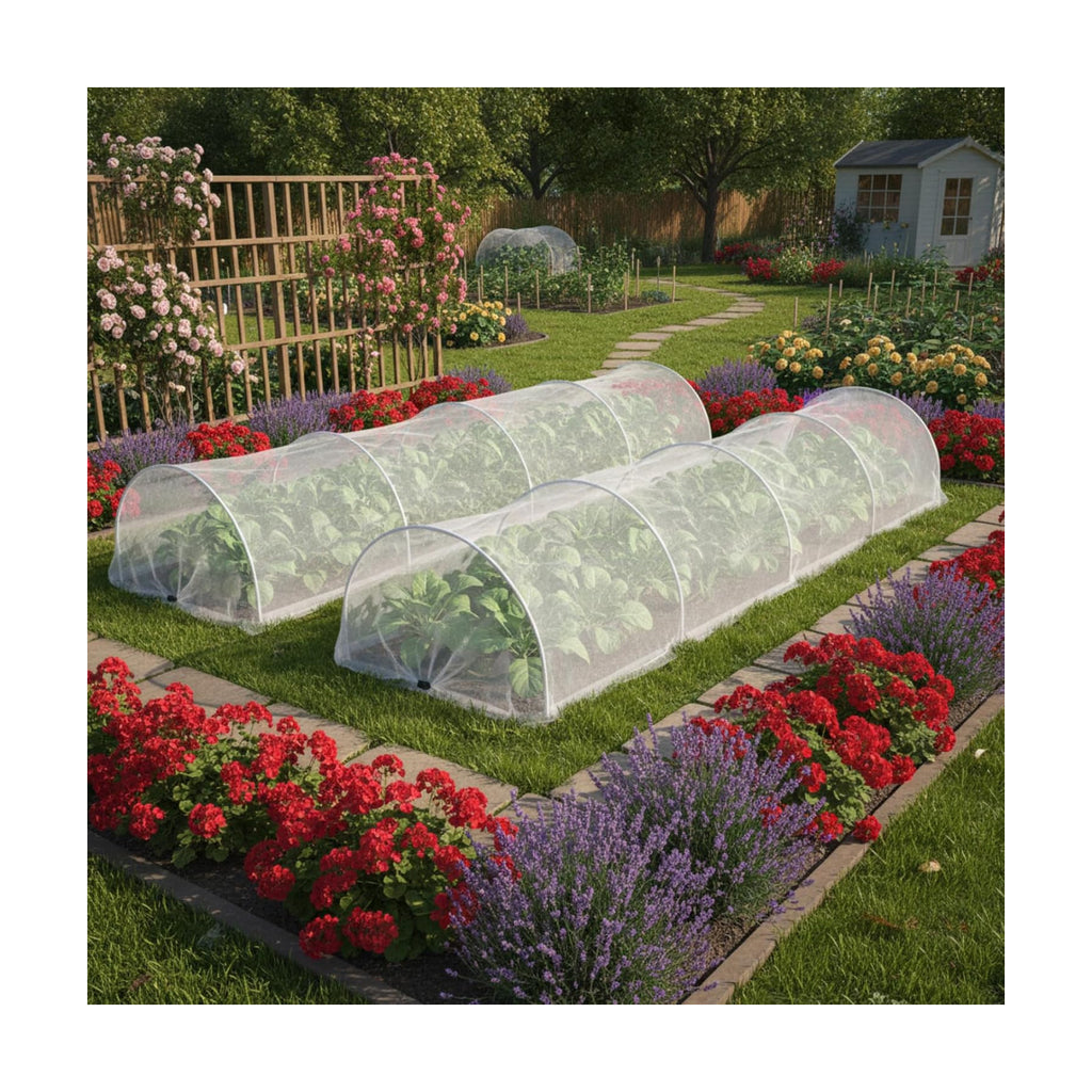 2 Pcs 18 x 118 inch Mesh Garden Greenhouse Tunnel Netting Protection Netting Pest Barrier Vegetable Plant Ultra Fine