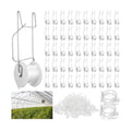 Novabright 50 Pack Tomato Support Hooks with 49 Feet String and 100 Pcs Clips Greenhouse Trellis Roller Tomato Hooks