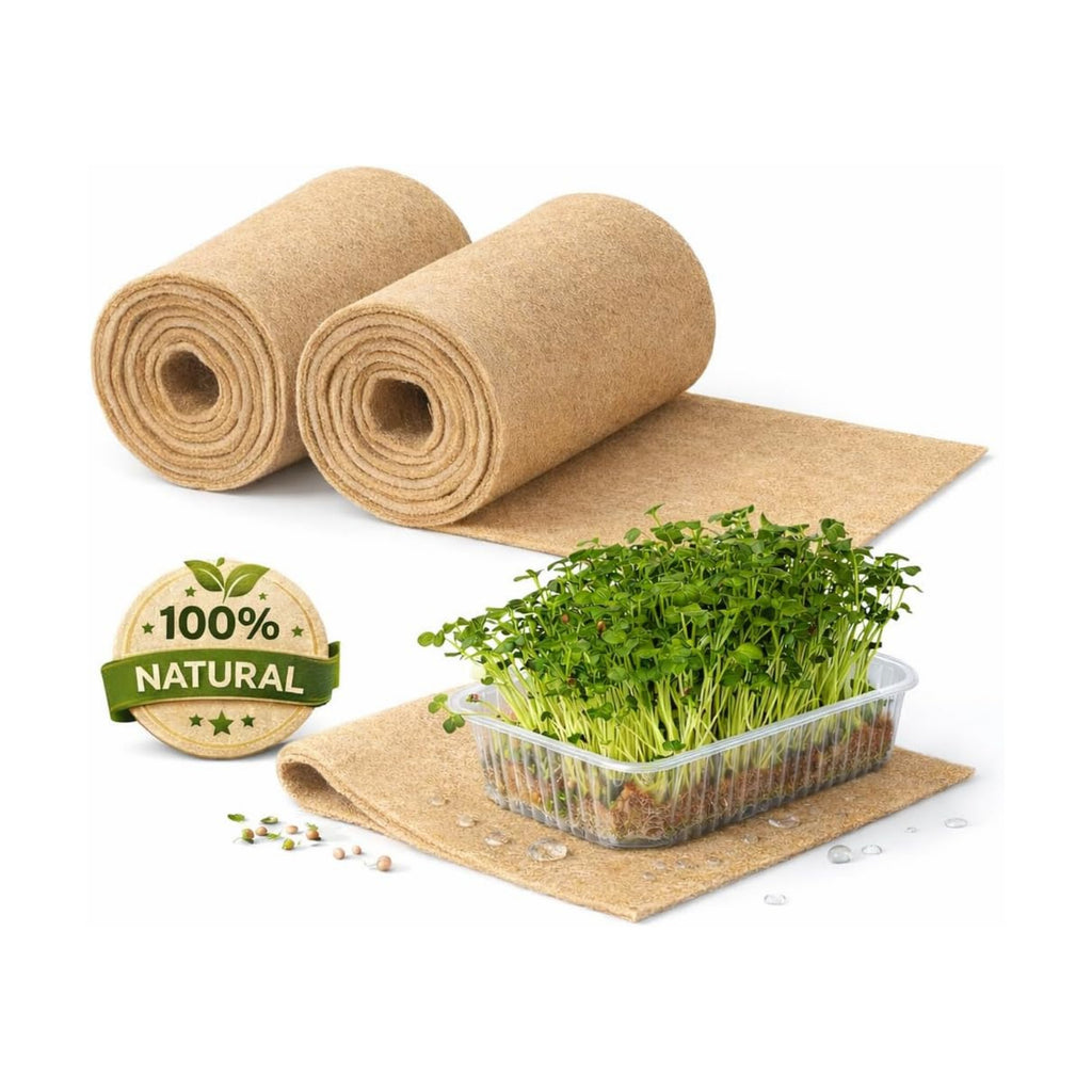 Vexillum 2Pcs Jute Microgreen Growing Mat Roll (5" x 197") | Natural Grow Pad for Microgreens, Seed Sprouting &