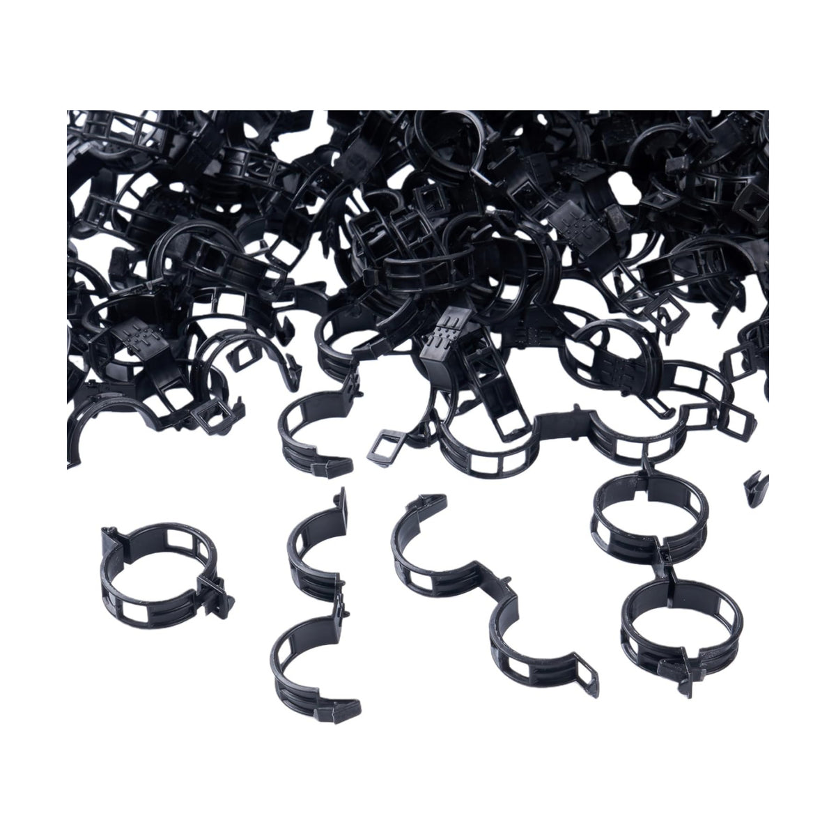 100Pcs Garden Vine Plant Support Clips,Plastic Fixing Clips for Securing and Training Climbing Plants,Tomatoes,Grapes,Vine Vegetables and Potted Plant (100, Black)