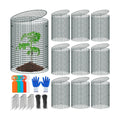 10 Pack Wire Plant Protector with Cover, 16"x12" | Detachable Metal Plant Protectors Mesh, Garden Plant Protectors for