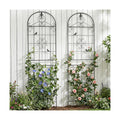 70.8" Black Metal Garden Trellis for Climbing Plants, 2 Pack | Rustproof steel lattice supports roses, clematis