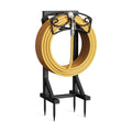 Garden Hose Holder Stand, Freestanding Metal Water Hose Storage Rack with Hooks for Outside Yard Lawn, Heavy Duty