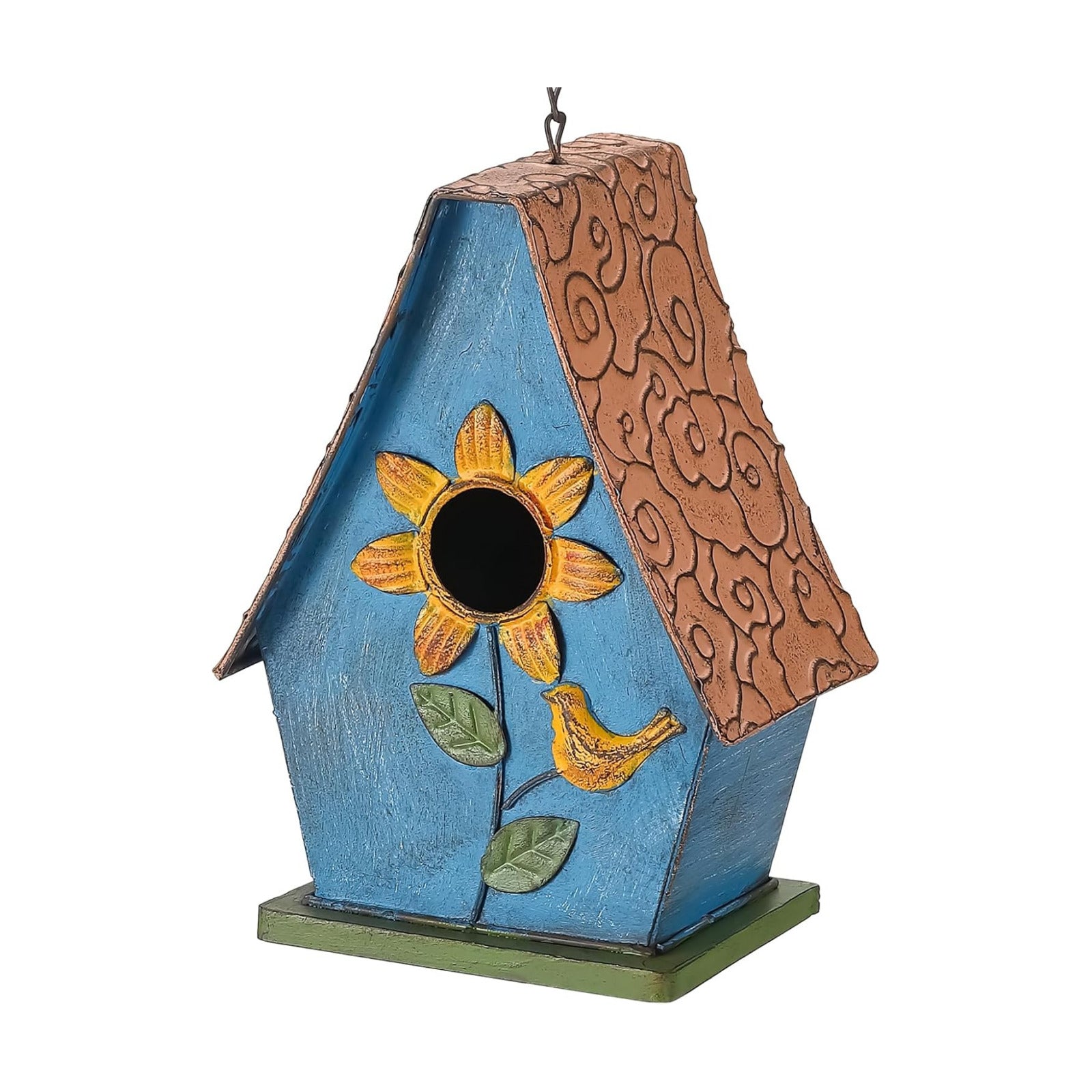 Metal Bird Houses for Outside Hanging, Decorative Sunflower Birdhouses for Outside, Rustic Weatherproof Hanging Bird