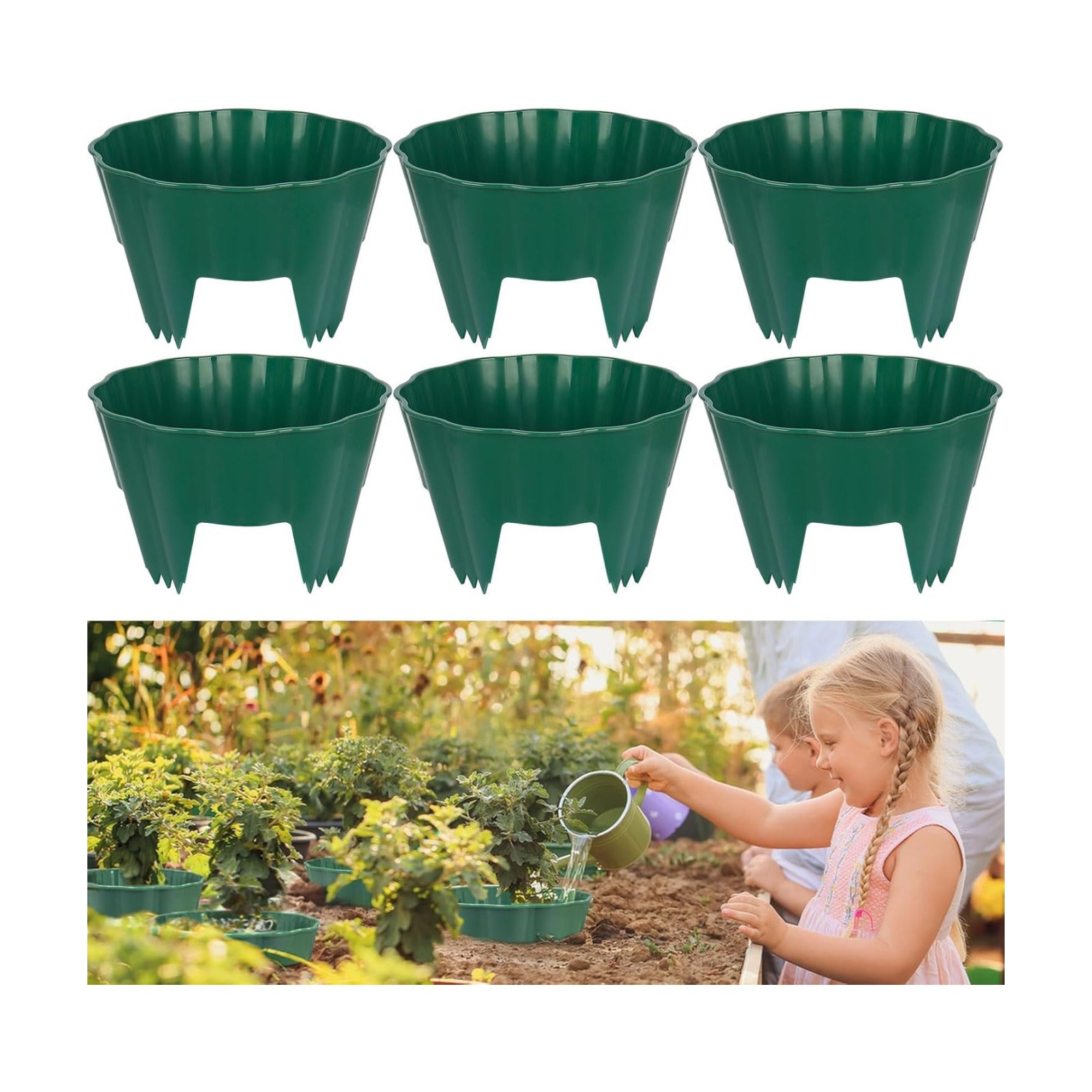 6 Pack Round Planting Grow Rings,10" Planting Protective Round Edging, Plant Support Rings to Protects Plants, Deep
