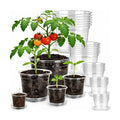 30 Pack 7/6/5/4/3 Inch Clear Nursery Pots with Drainage and Saucer, Plastic Pots for Planter, Clear Potting Pots for Succulents, Flower, Small Herbs, Indoor Outdoor Gardening