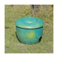 Metal Garden Hose Holder Storage Pot with Lid,Hose Pot for Outside | Holds Up To 100ft Hoses,Outdoor or