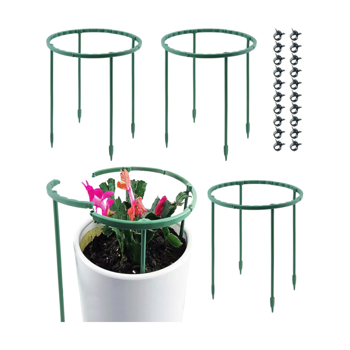 12Pack Plant Support Stakes Sets Plastic Versatile Plant Cages