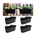 Railing Planter Box 16 Inch Metal Balcony Planters with Adjustable Brackets and Drainage Window Balcony Fence Deck