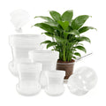 24 Pcs 7/6/5/4 In Clear Nursery Pots for Plants with Saucers, 24 Labels | High Transparency (Clear View of Root