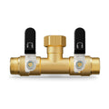 Hose Splitter 2 Way, Heavy Duty Brass Garden Hose Splitter, Water Hose Bib Spigot Splitter with 0.59" Full Flow Ball