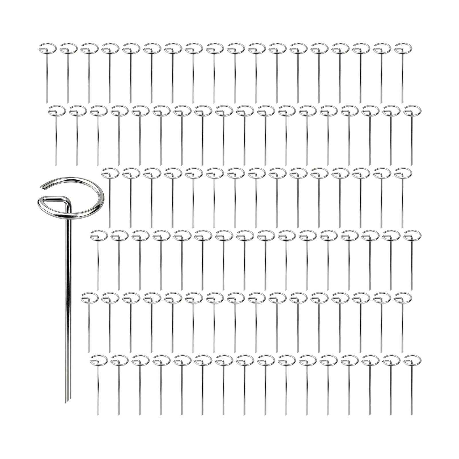 100 Pack Landscape Staples 8 Gauge 6 Inch Galvanized Garden Stakes SOD Pins Yard Lawn Spikes for Plant Cover, Tent