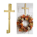 Frienda 15.7" Metal Gold Cross Wreath Hanger for Front Door Wreath Hooks