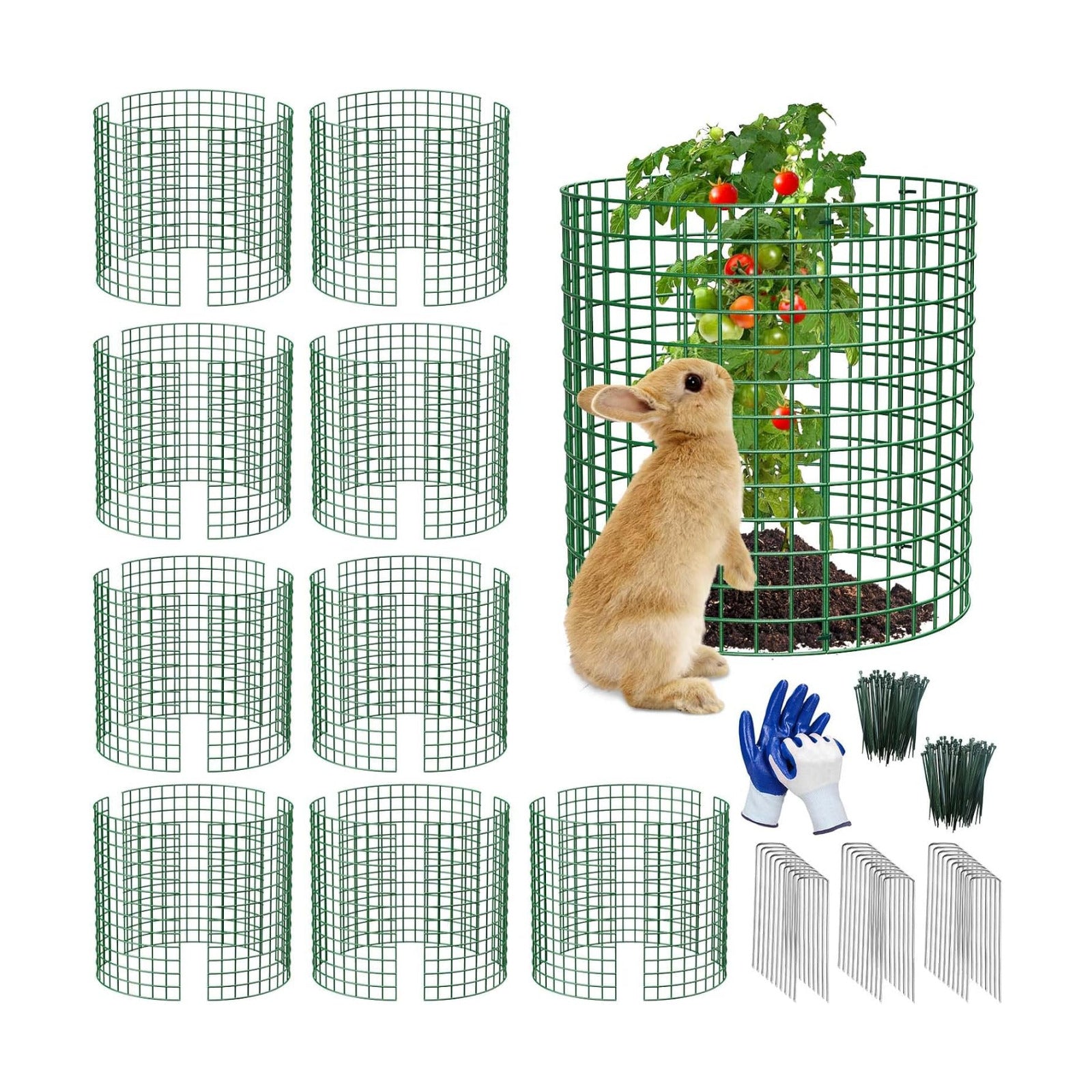 10 Pack Plant Protectors from Animals | 30PCS 13"x13" Metal Wire Mesh Garden Plant Cages for Gardening Supplies