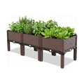 Modular Raised Garden Bed Kit – DIY Stackable Plant Stand with Self-Watering, 47.24"x15.75"x14.17" Brown Plastic