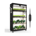 Indoor Greenhouse with Grow Light Oxford Cover, 35.4x13.8x59in | 4-Tier Indoor Greenhouse Cabinet, Base Tray, 4-Pack