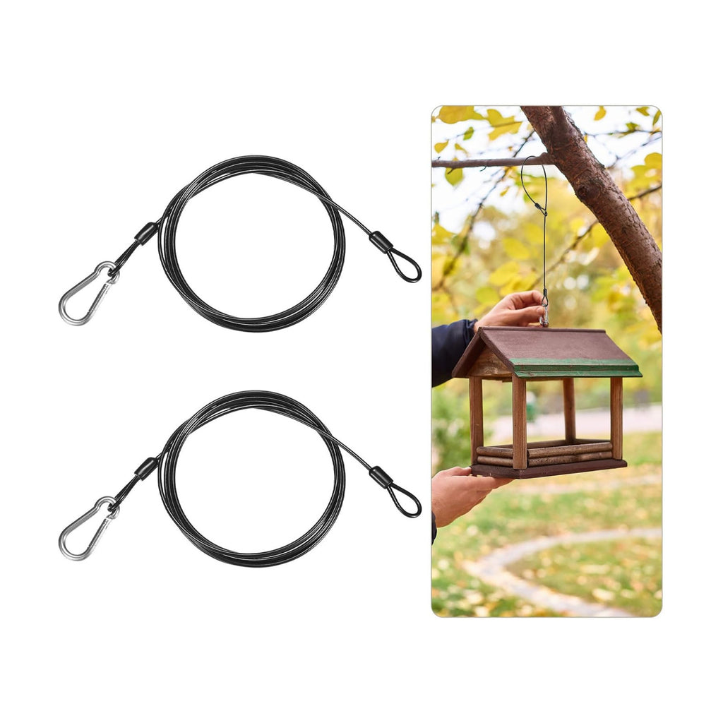 M METERXITY 2-Pack Bird Feeder Hanger with Snap Clip 200cm/79in, Black