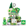 St Patricks Day Decor, 22 PCS St Patricks Day Tiered Tray Decor Set-St. Patrick's Day Decorations for Table with Gnome Shamrock Wooden Signs Irish Decorations Farmhouse Kitchen Centerpiece Home Decor