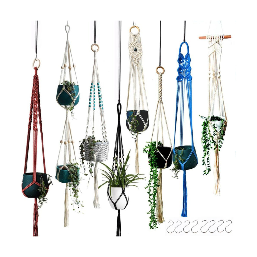 8-Pack Boho Plant Hanger, Macrame Pot Holder,Hanging Planter/Indoor/Balcony/Window Decoration Length 39" (Not Pot and