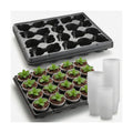 3 Inch Clear Nursery Pots 100 Pcs with 5 Pcs 20 Cell Potting Trays, 5 Sets Seed Starting Kit for Seedlings Cuttings Indoor Growing, Sturdy Transparent Plant Pot Carrying Tray Germination Set