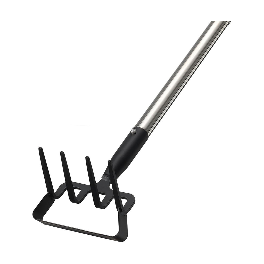 2-in-1 Heavy Duty Garden Hoe with 60" Adjustable Handle, Stirrup Hoe & Cultivator Weeding Rake - Lightweight Gardening