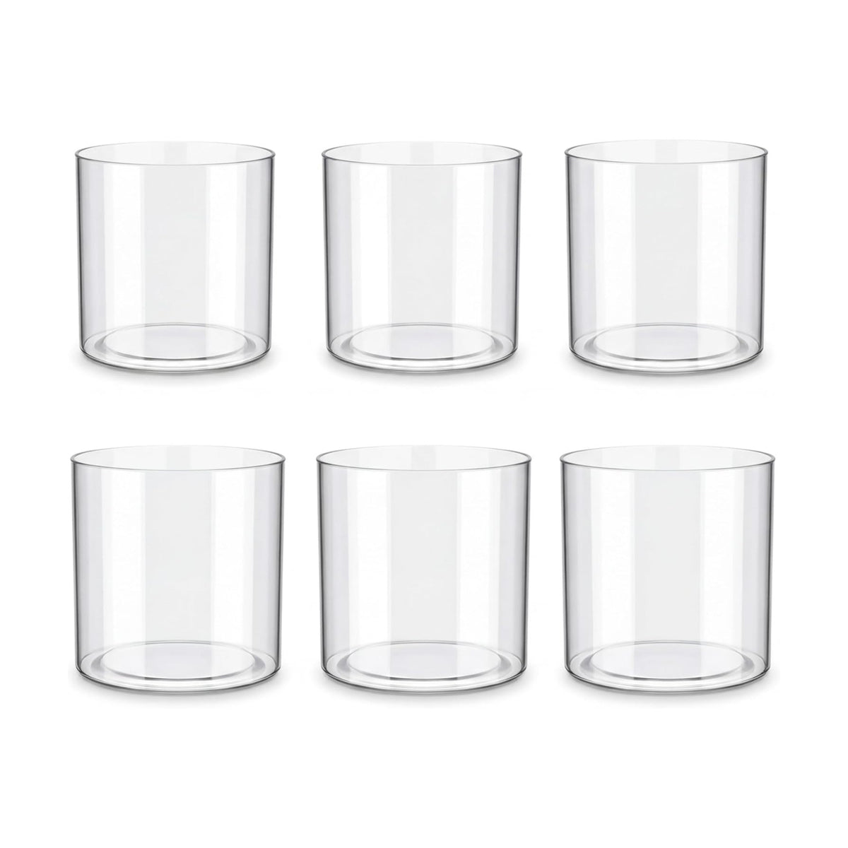 meekoo 6 Pcs Cylinder Vase 4 x 4 in, 5 x 5 in