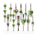 SATINIOR 12 Pcs Macrame Plant Hangers Handmade Boho Hanging Planters 12 Different Tiered Designs with 12 Hooks for