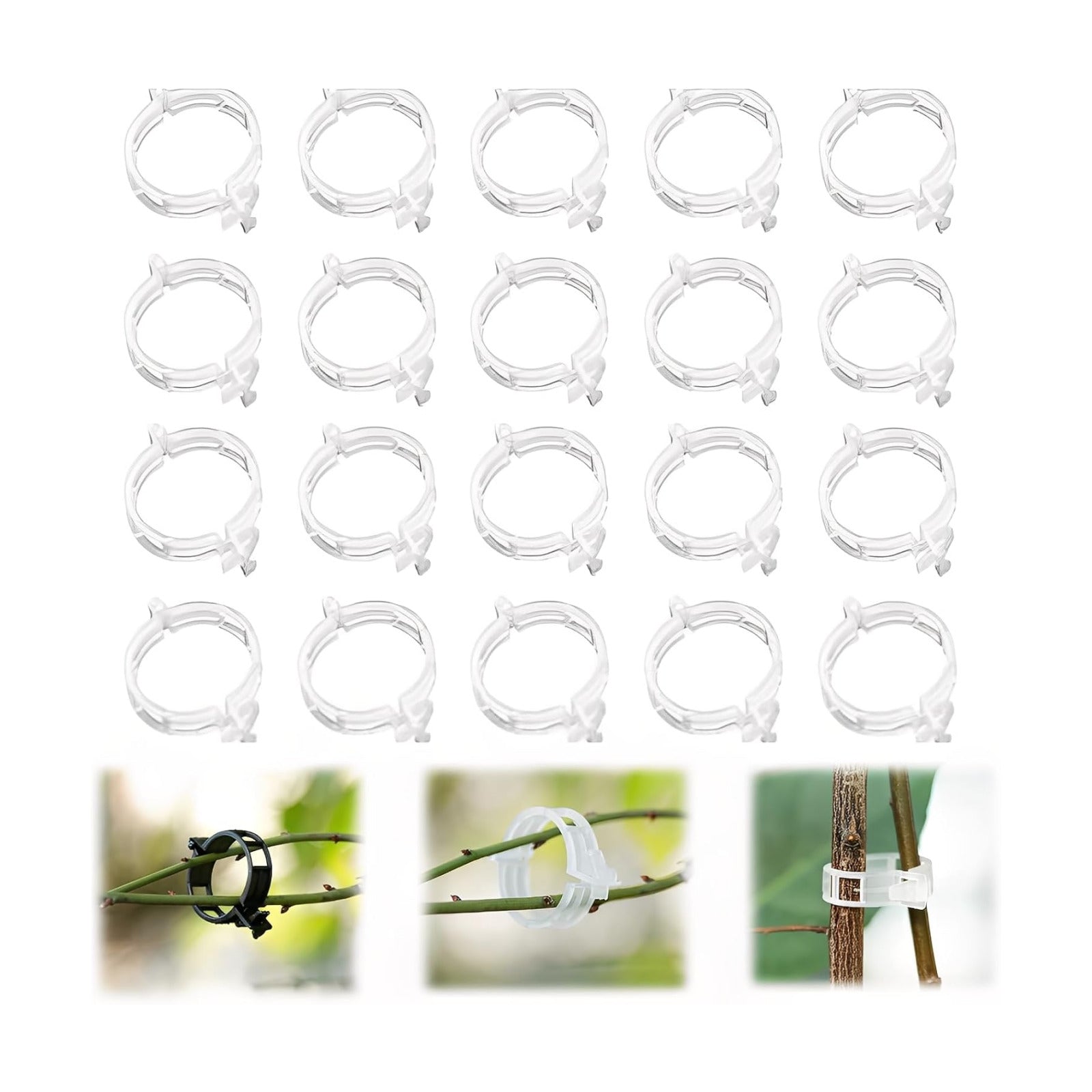 50Pcs Secured Plastic Plant Clip, 2026 Upgrade Plant Support Clips Reusable Garden Clips, Garden Clips for Climbing