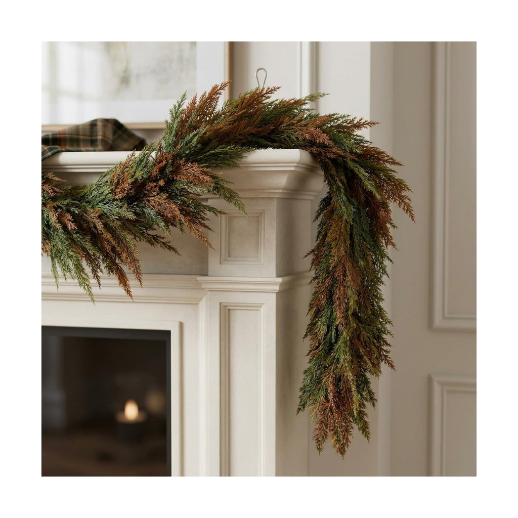 Valery Madelyn 6ft Artificial Norfolk Fall Garland for Mantle
