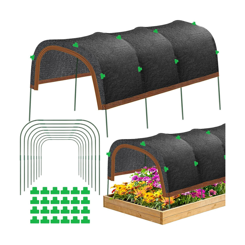 KJX 2 Pack 79"x40" Garden Shade Kit, 70% Garden Sun Shade Cloth with Hoops | Garden Shade Kit for Plants Heat